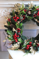 Demondo Gold, duży świąteczny wianek na drzwi