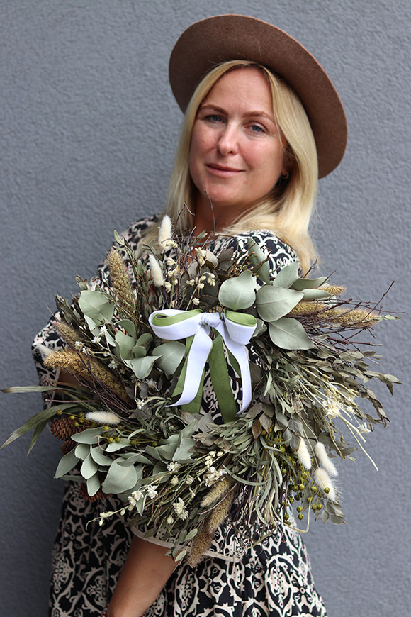 Letnie Upały, dekoracyjny wianek z suszem