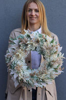 Jesienny Spacer, boho jesienny wianek z liśćmi