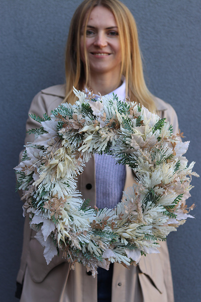 Jesienny Spacer, boho jesienny wianek z liśćmi