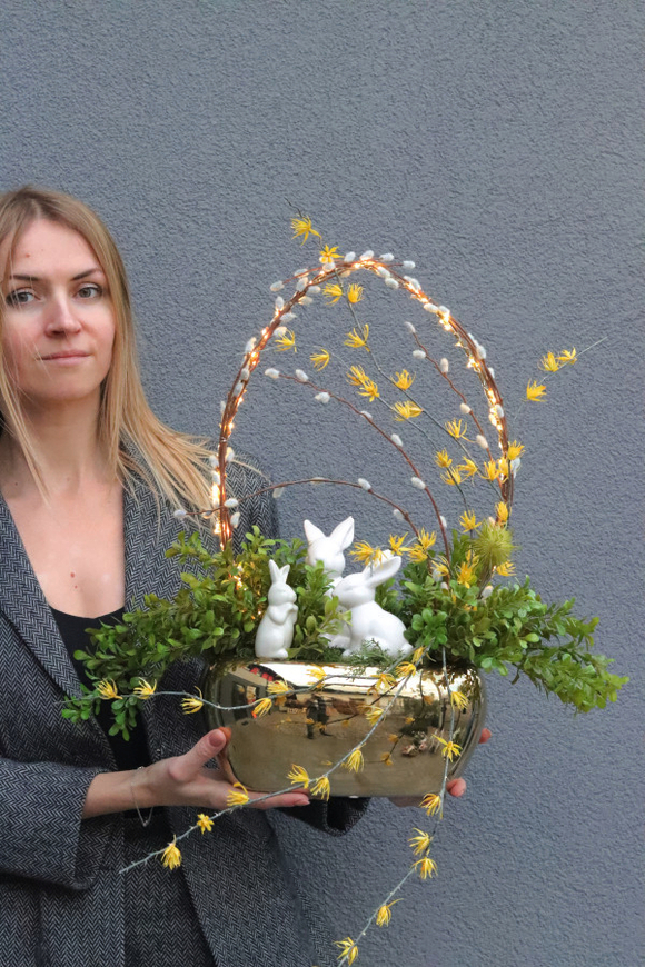 Easter Glam LED, stroik wielkanocny z jajkami