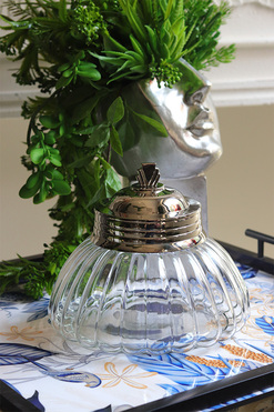 Lux Villa Glamour, szklany pojemnik z pokrywką, wym.19x19cm