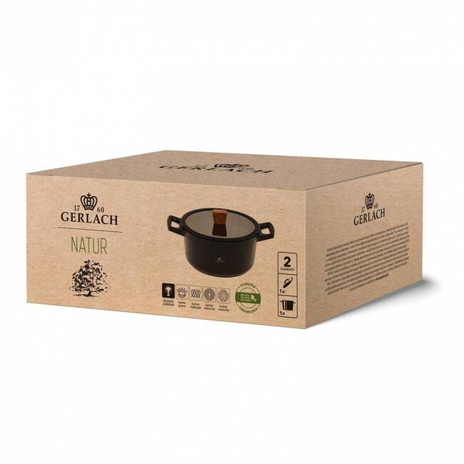 Natur, garnek z pokrywką, poj.4.5l, śr.24cm