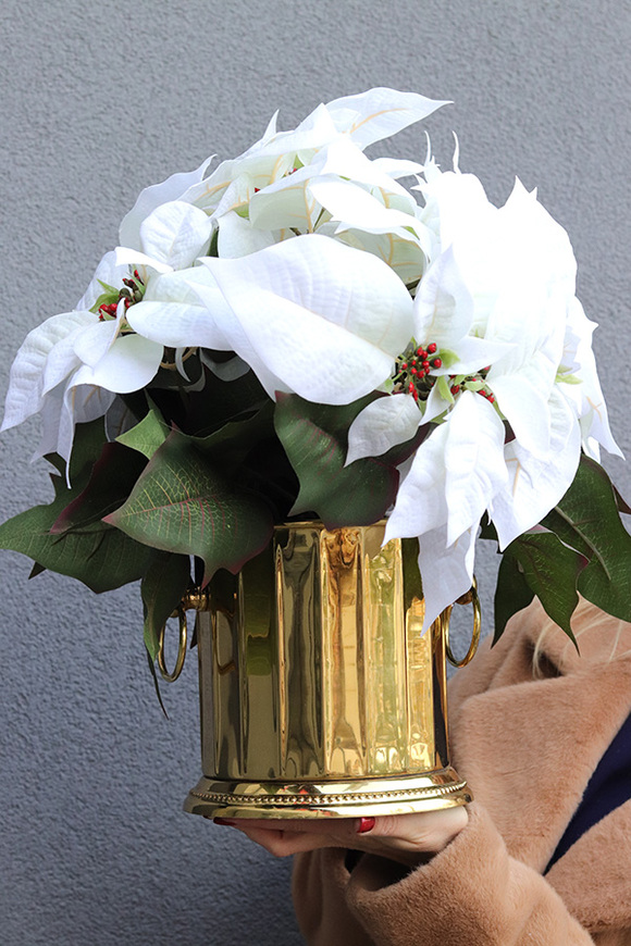 Gwiazda Betlejemska Cooler Deluxe White, wysokiej jakości sztuczna roślina