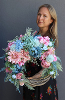 asymetryczny wianek dekoracyjny, Testarossa, śr.44cm 