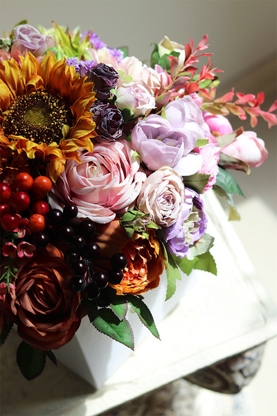 Enigma Felice, jesienny flowerbox ze słonecznikiem