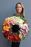 efektowny tęczowy wianek, Kolory Świata, śr.49cm