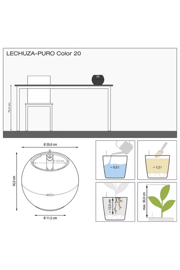 Puro, elegancka donica z nawadnianiem