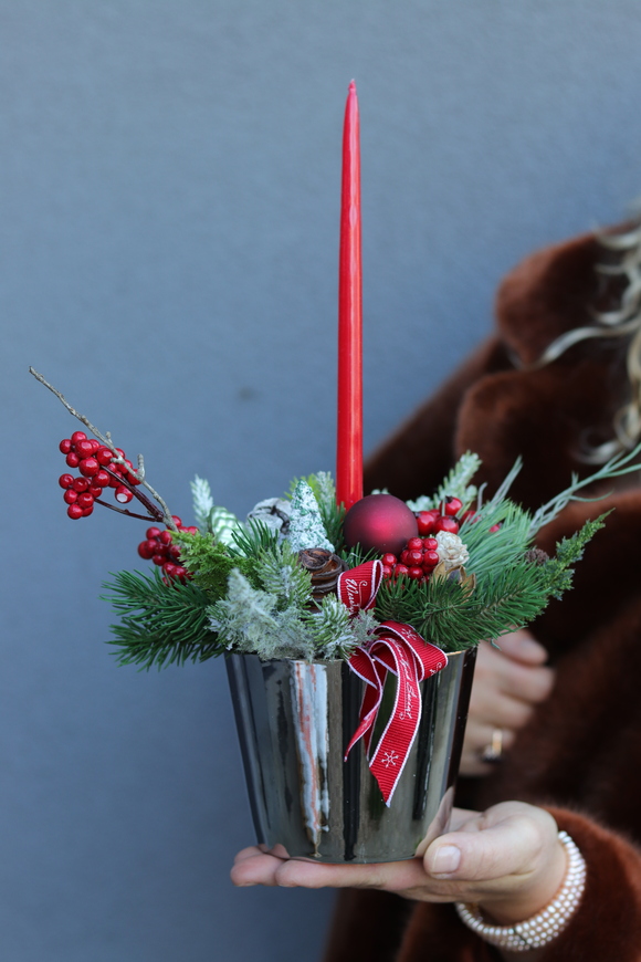 Klassiko, świąteczny stroik ze świecą