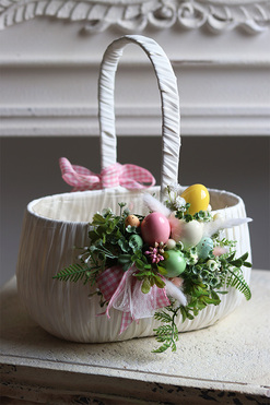 Pastelis, dekorowany koszyczek wielkanocny, wys.31cm 