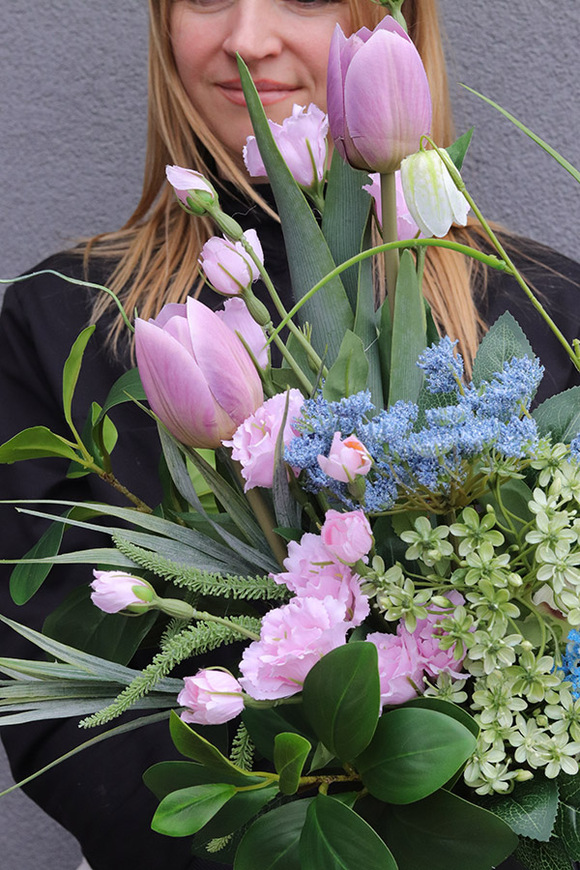 Tulippo Pink 2, komplet dekoracji nagrobnych