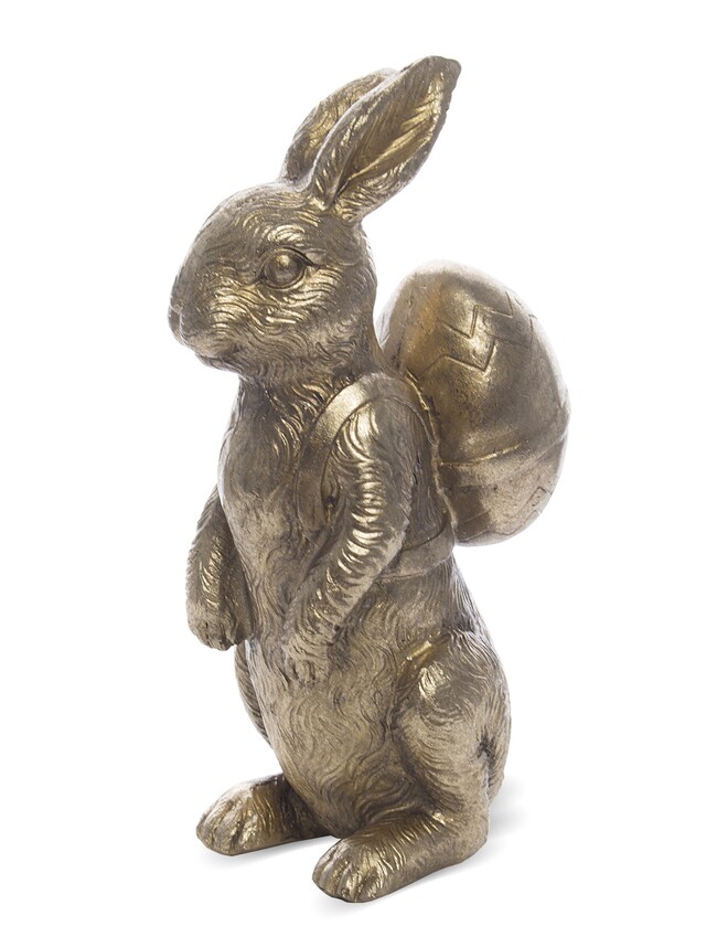 figurka złoty zajączek z jajkiem, Bunny, wym.16.5x6x9cm