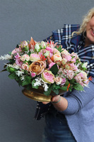 Springa, wiosenna kompozycja kwiatowa w naczyniu Klientki, wym.20x33cm 