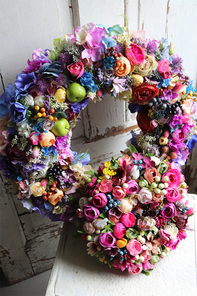 dekoracyjny tęczowy wianek, Ideal 2, śr.50cm