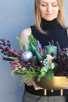 Deluxe Nera 2, fioletowy stroik świąteczny