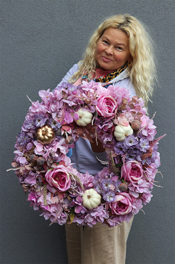 Deco Pumpkins 2, jesienny wianek z dyniami, śr.50cm