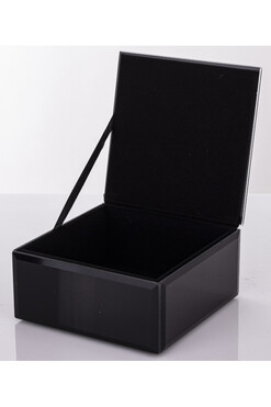 Agat Black C, szklane puzderko szkatułka, wym.8.5x12.5x12.5cm