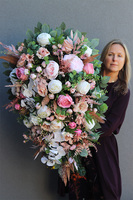 Ylena Pianolla Cream, komplet dekoracji nagrobnych, wiązanka + bukiet