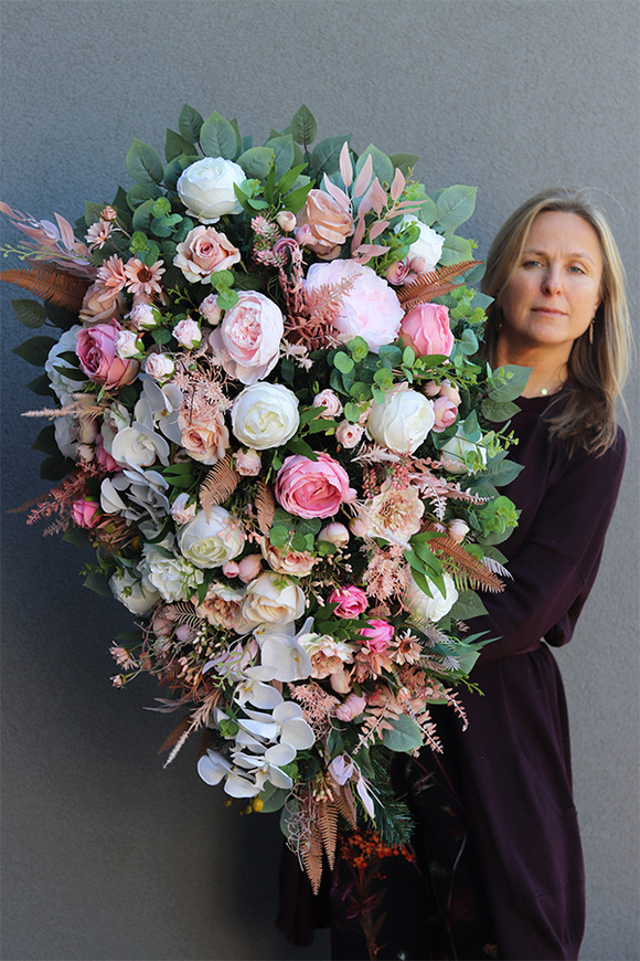 Ylena Pianolla Cream, komplet dekoracji nagrobnych, wiązanka + bukiet