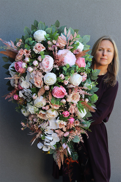 Ylena Pianolla Cream, komplet dekoracji nagrobnych, wiązanka + bukiet