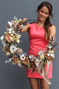 Subtelle Autumn, zielony wianek na obręczy, rozp.57cm 