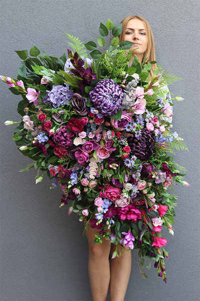 Big Premium Ecelia, duża wiązanka nagrobna XL, dł.130cm