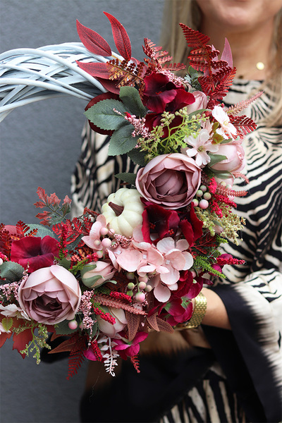 asymetryczny jesienny wianek	