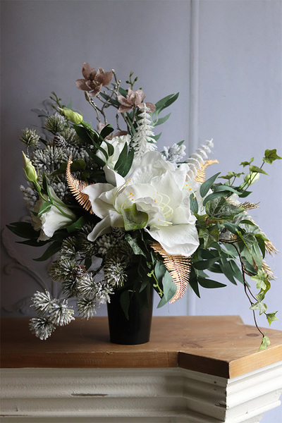 Amarylis Zimowy, bukiet nagrobny we wkładzie