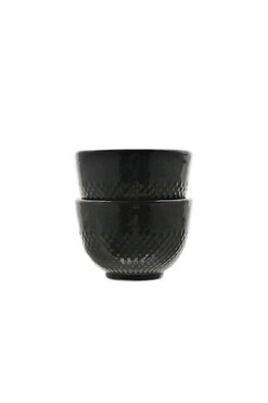 Awaji Glam, żeliwne czarki do herbaty, czarne, kpl.2szt, poj.150ml