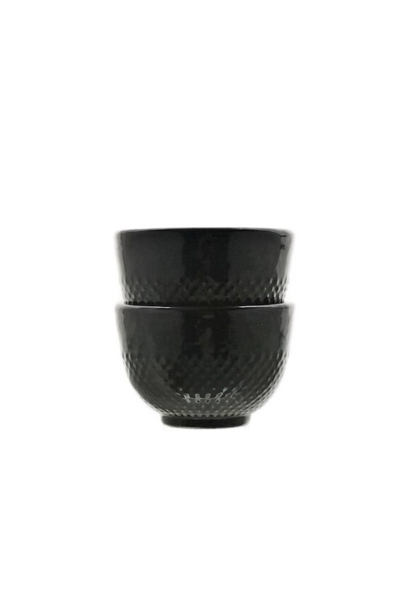 Awaji Glam, żeliwne czarki do herbaty, czarne