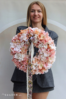 Hortensje Jesienne, wianek na drzwi z hortensji