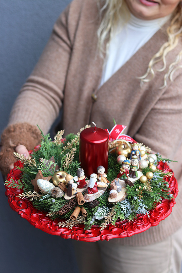 Christmas Felice, stroik świąteczny na talerzu