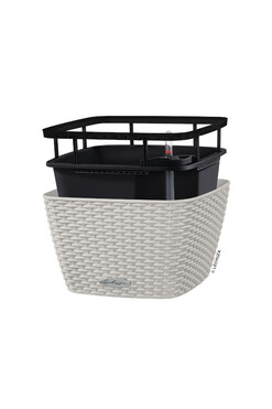 Bacino Cottage, elegancka donica z nawadnianiem, jasnoszary, wym.18x30cm 