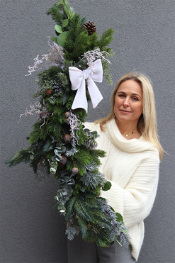 OD RĘKI Green Stella, zimowa girlanda dekoracyjna, dł.110cm