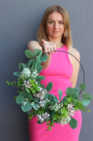 Jagodowe Pole Subtelle, zielony wianek na obręczy