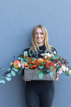 Brineta, kompozycja / stroik jesienny, wym.35x40x95cm