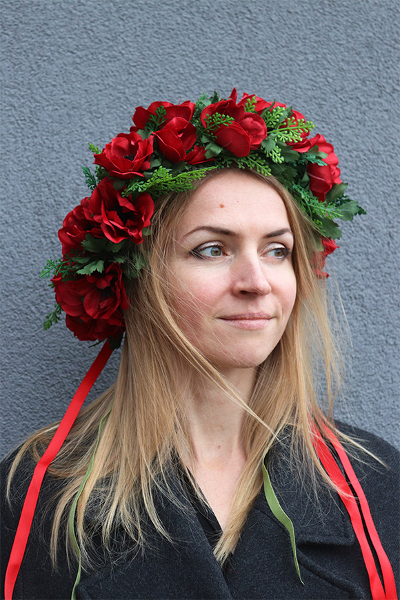 Makowa Panienka, wianek na głowę, rozmiar uniwersalny	