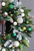 Winter Wondeland, klasyczny bożonarodzeniowy wianek XL, śr.70cm