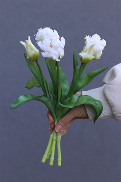 Novelty Blanco, bukiet gumowych tulipanów, 5szt. dł.32cm 
