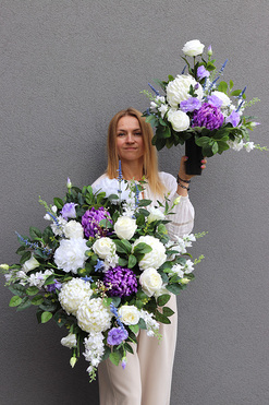 Yrenna, komplet dekoracji nagrobnych, kompozycja + bukiet 