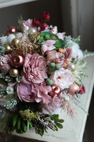 Pastelova Zima, welurowy flowerbox świąteczny