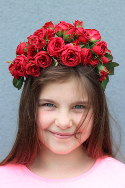 Frida Red, czerwony wianek na głowę, rozmiar uniwersalny  