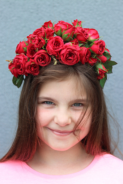 Frida Red, czerwony wianek na głowę, rozmiar uniwersalny  