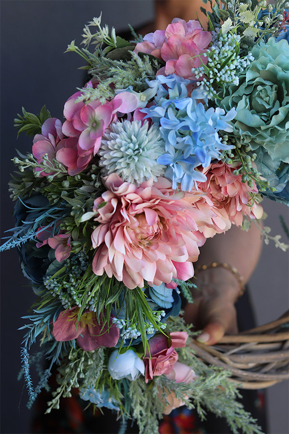 asymetryczny wianek dekoracyjny, Testarossa, śr.44cm 