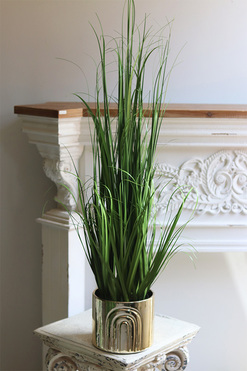 Golden Moment, sztuczna trawa w złotej donicy, wys.107cm