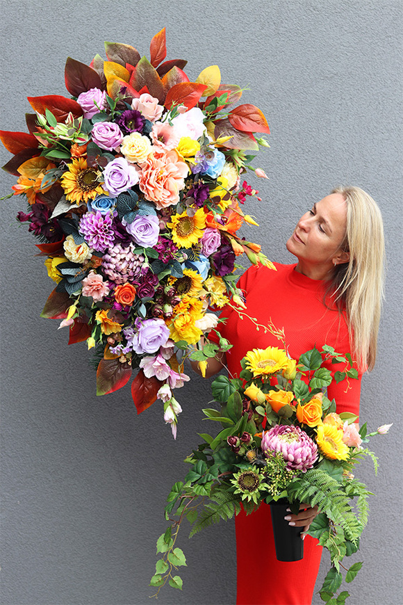 Jesienna Pogoda 2, kolorowa wiązanka nagrobna