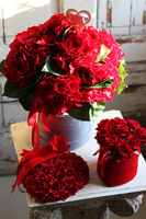 flowerbox welurowy z hortensjami, Hortenata, wym.40x34cm