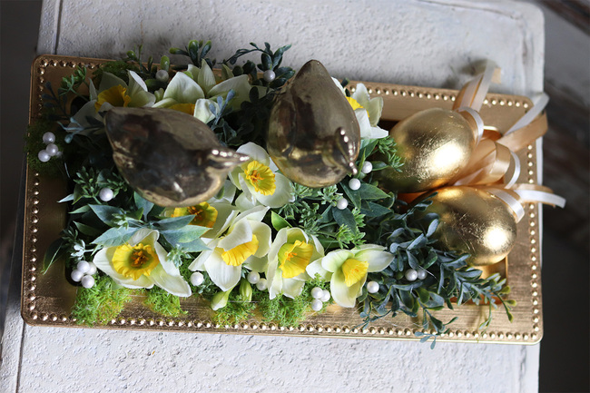 dekoracja wielkanocna, Złoty Kurnik, wym.14x36x18cm