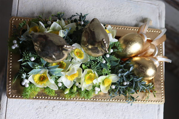 dekoracja wielkanocna, Złoty Kurnik, wym.14x36x18cm