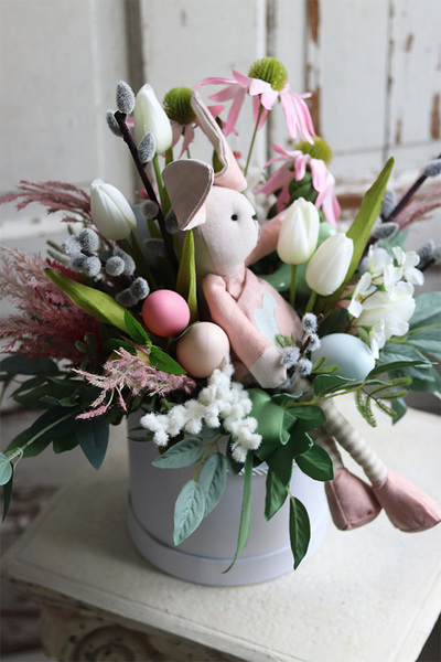 flowerbox wielkanocny, Sweet Bunny, wys.44x43cm